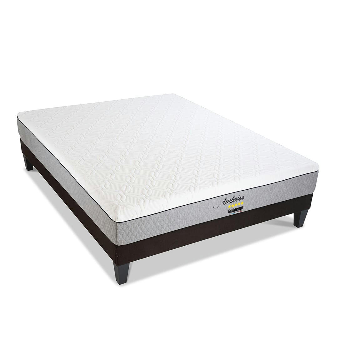 AMBOISE - Ensemble  140x200  Matelas + Sommier Bois
