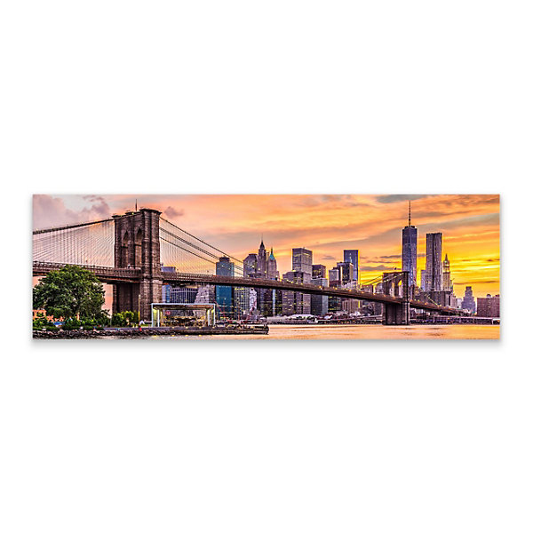 Image Panorama New York Architecture 3D 145cm x 45cm- Parfait pour décorer votre salon, chambre ou bureau avec un design unique