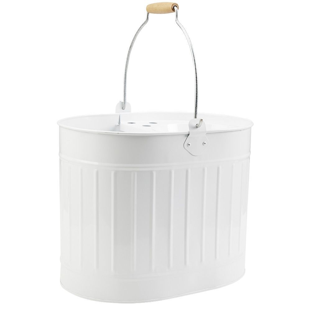 Seau essoreur vintage métal et bois anti corrosion 14L