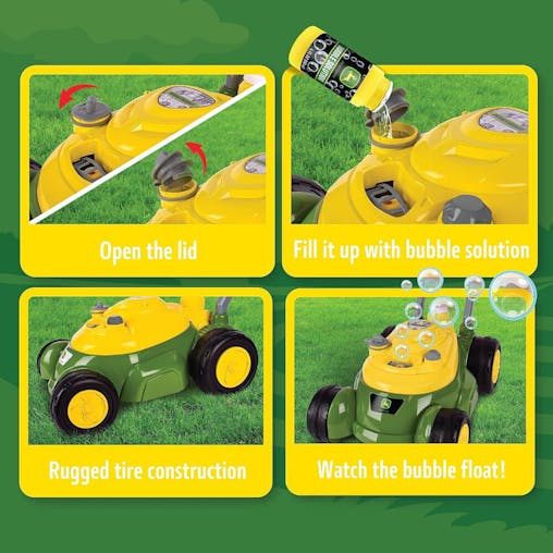 John Deere Bubble N Go Mower & Bubble Solution 118ml