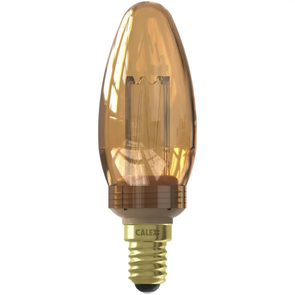 Calex LED kaarslamp - goudkleur - E14 - 2.3W - 65LM - dimbaar