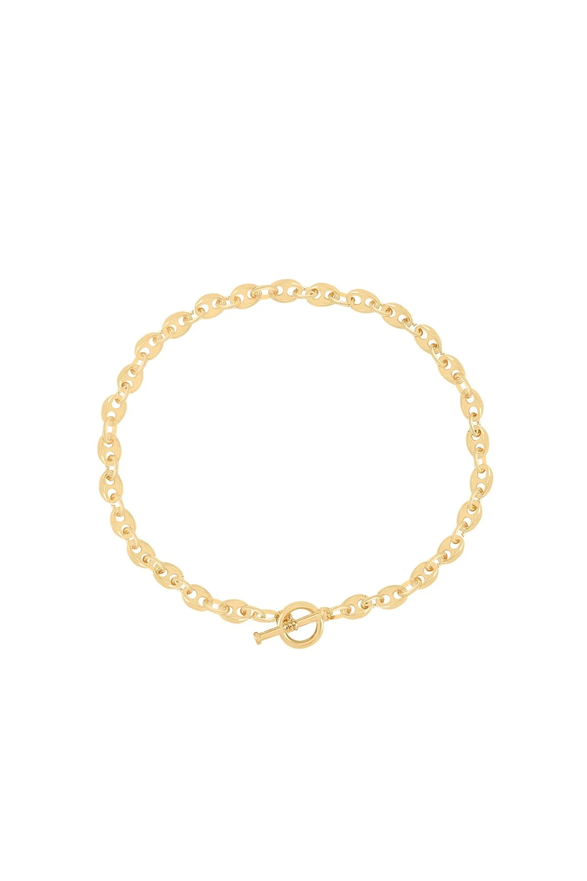 Coffee Bean Chain Gold Plated Necklace