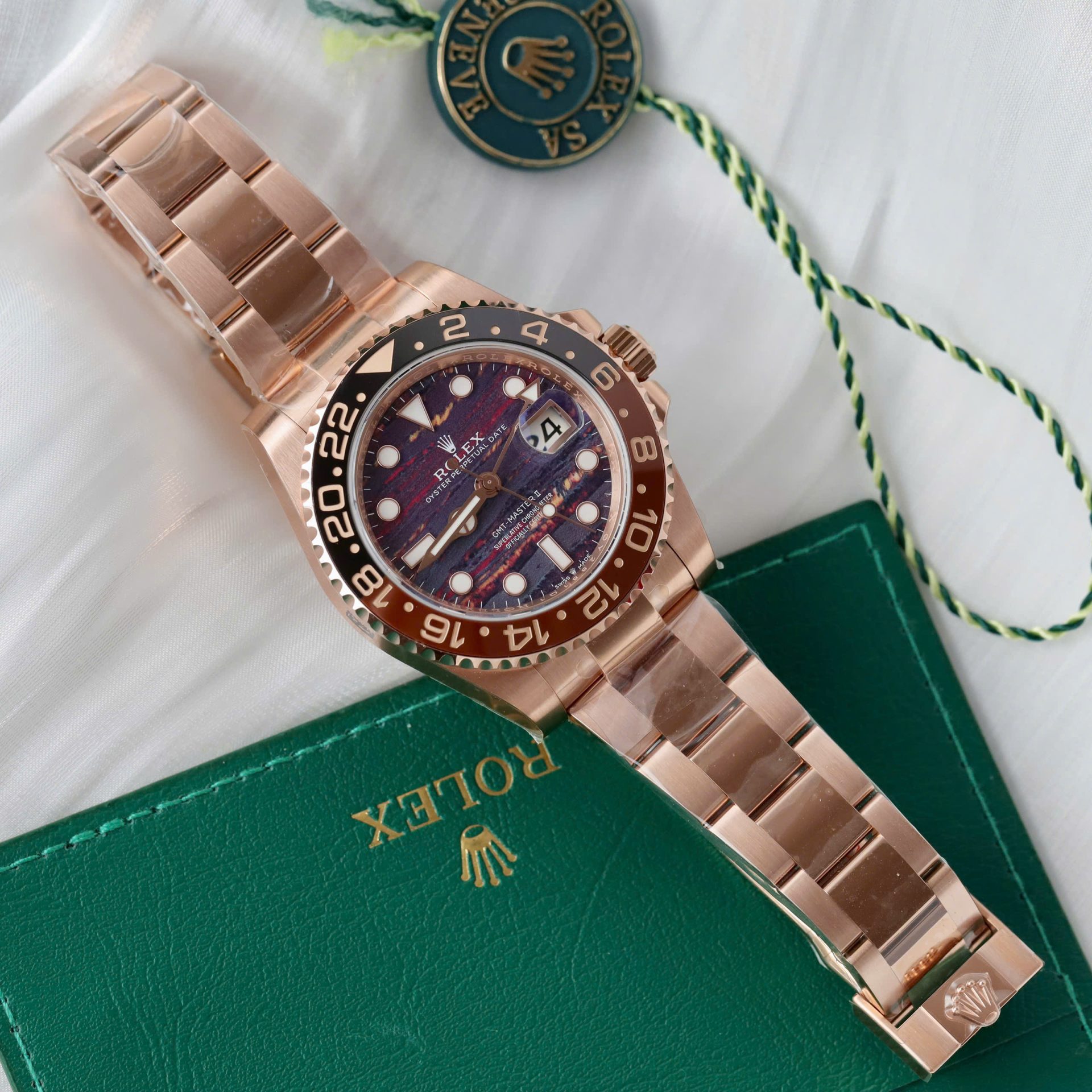 Rolex GMT-Master II 126715CHNR RG Plated Tiger Iron Dial 40mm Oyster Super Clone