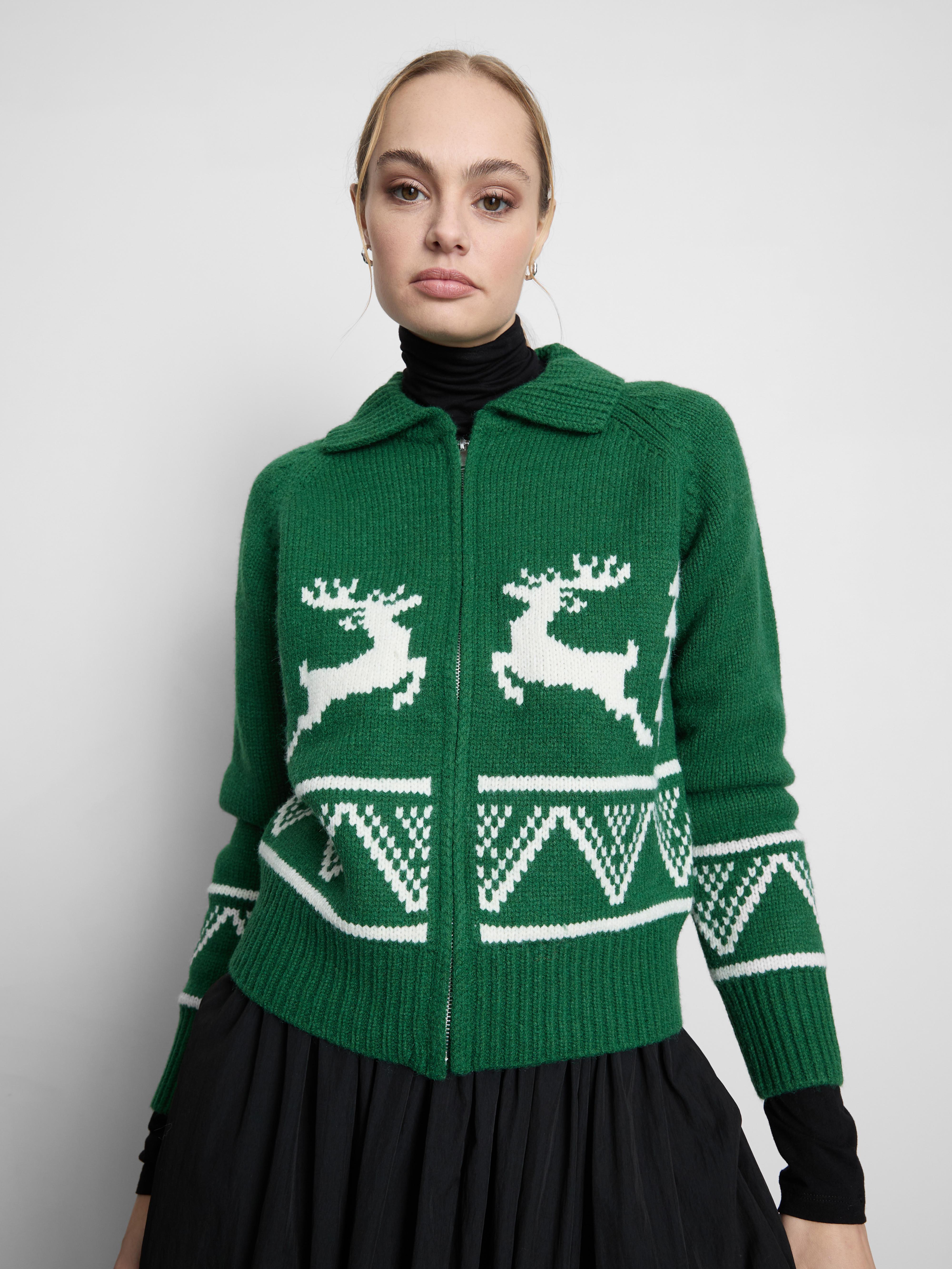 Christmas Zip Through Cardigan