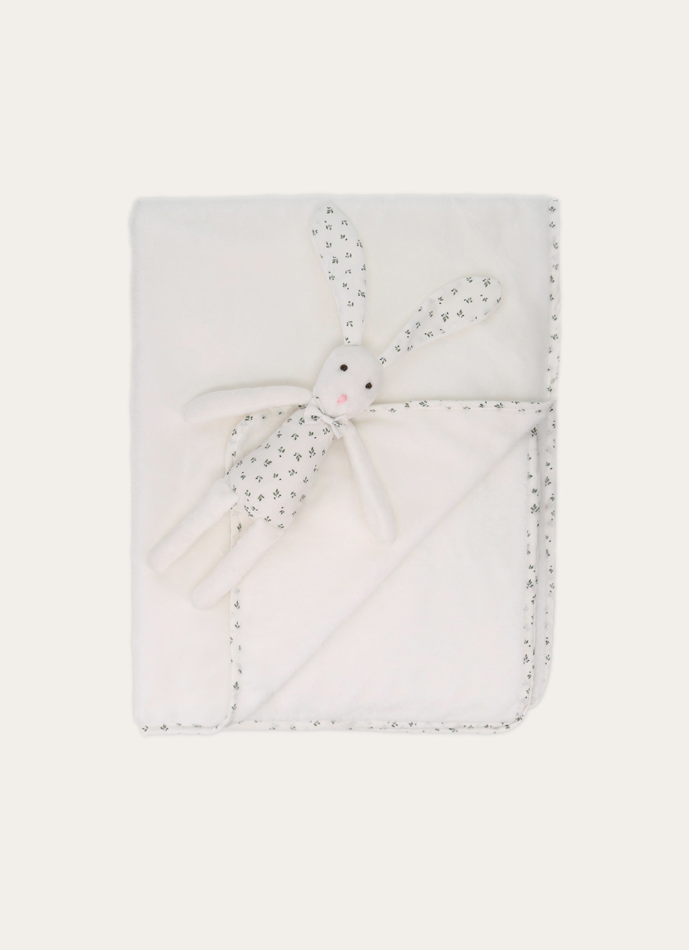 COFFRET PELUCHE ET PLAID LAPIN ÉCRU