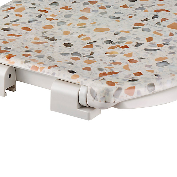 Abattant WC GoodHome Genoa coloris blanc et jaune clair en duraplast avec frein de chute