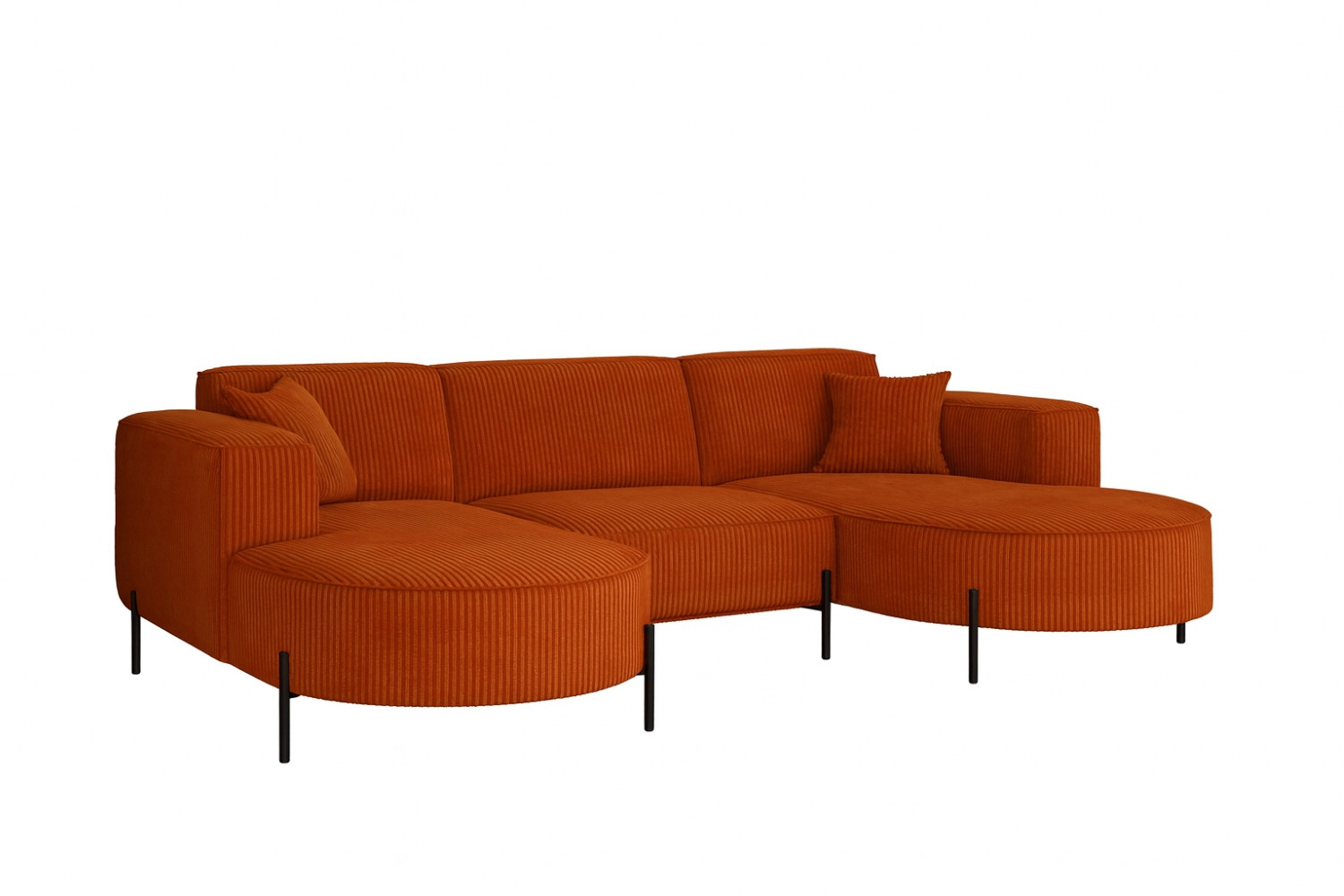 Narożnik, Sofa w kształcie U Modena Rein tkanina Poso Miedziany
