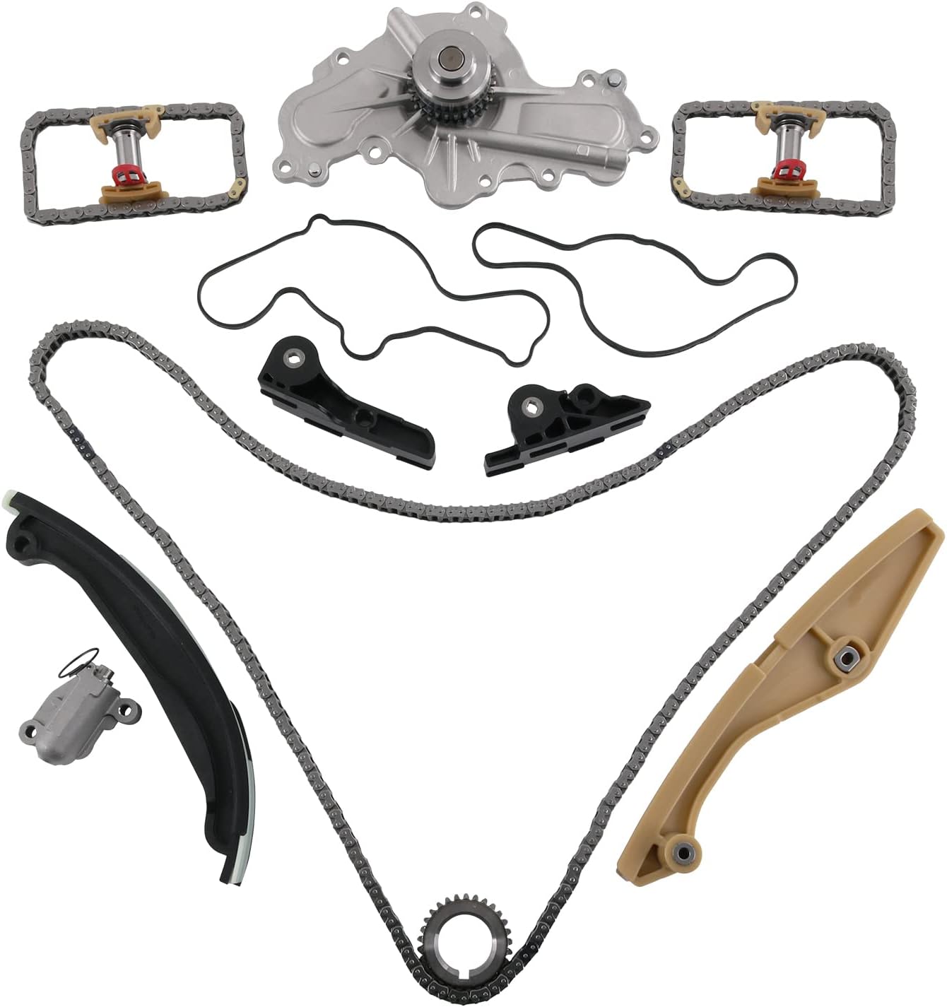 DICMIC Timing Chain Kit + Water Pump Compatible with 2013-2019 Ford Explorer Flex Taurus Lincoln 3.5L