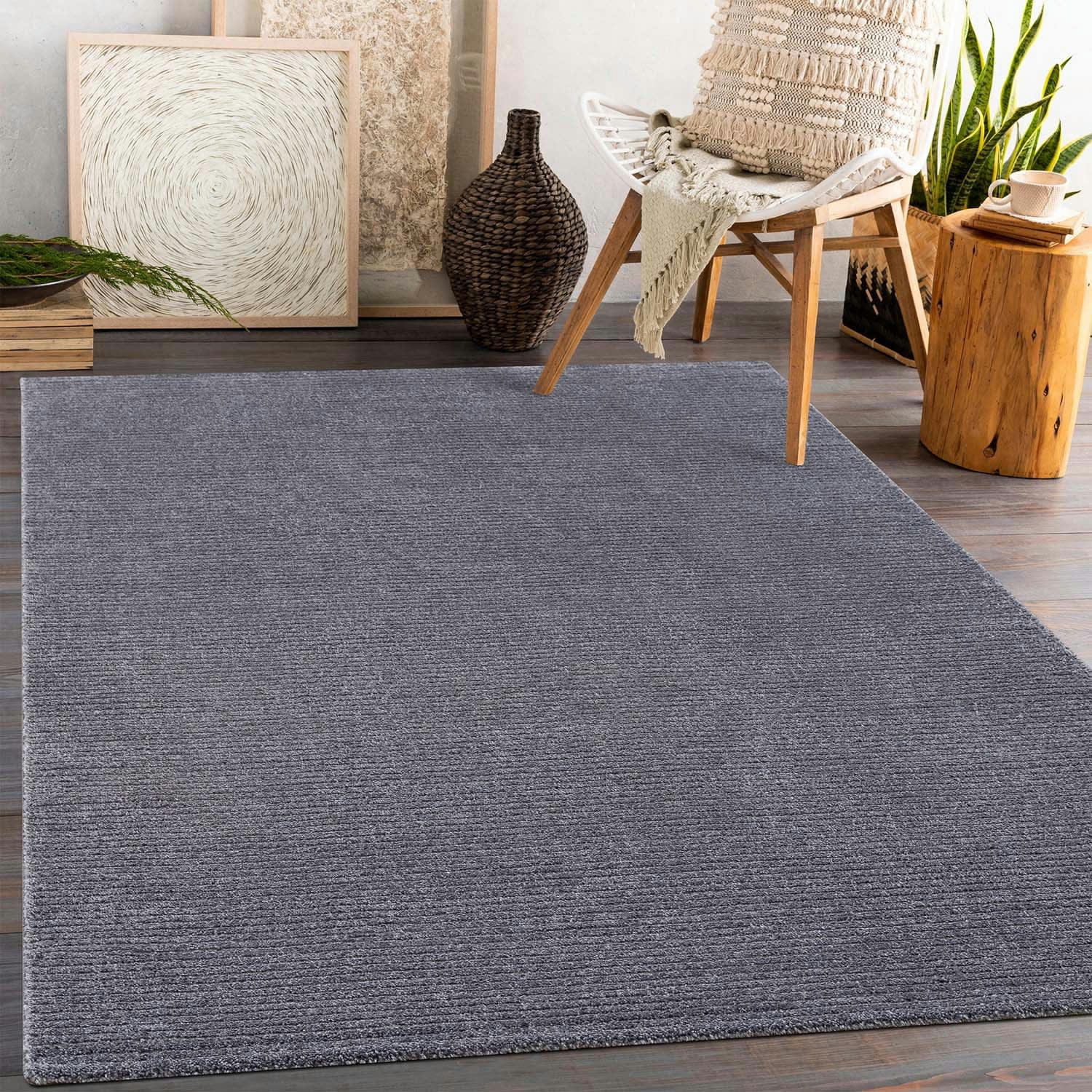 TARA - Tapis uni gris à relief linéaire 200x290cm