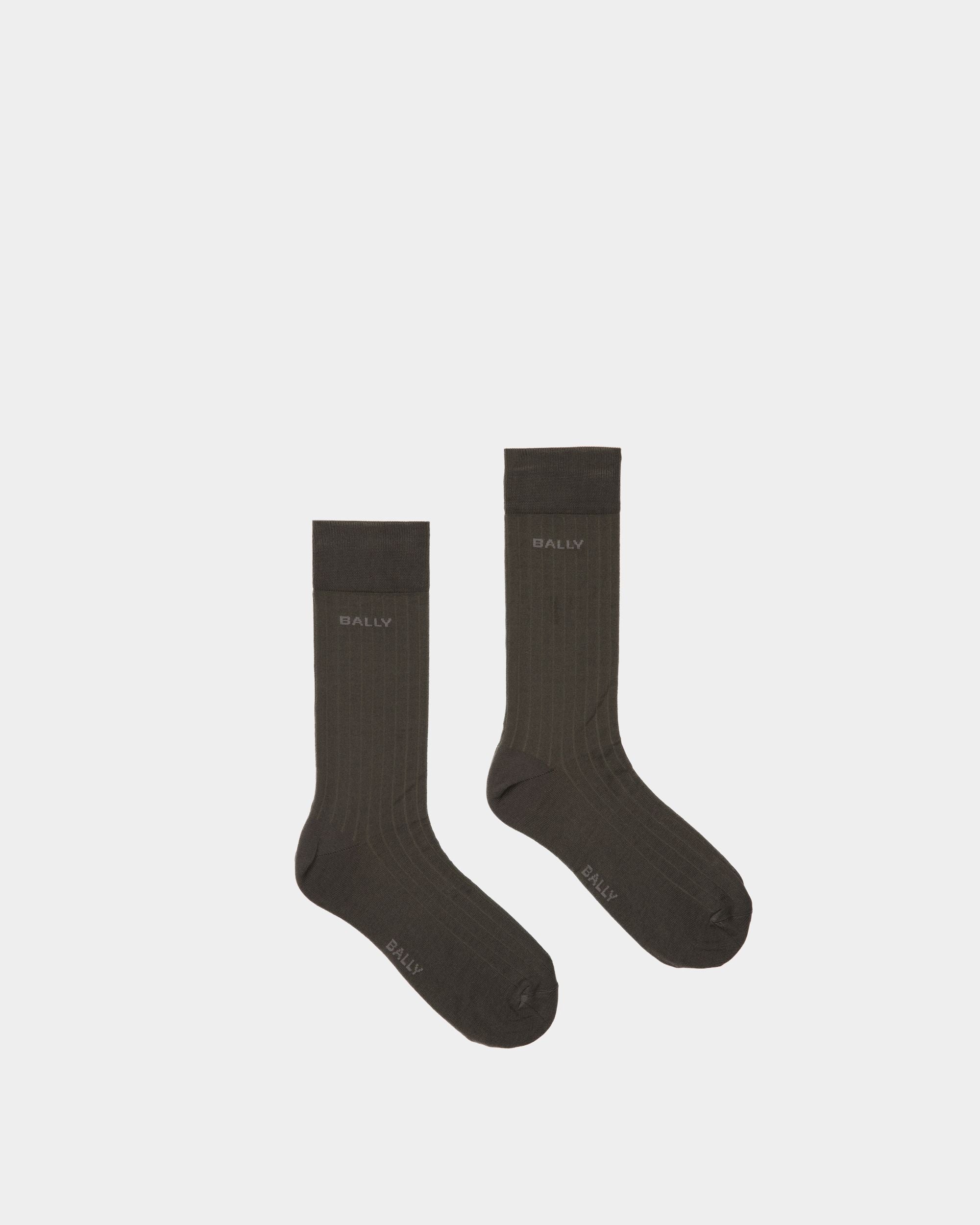 Socken aus Baumwollstrick in Grau