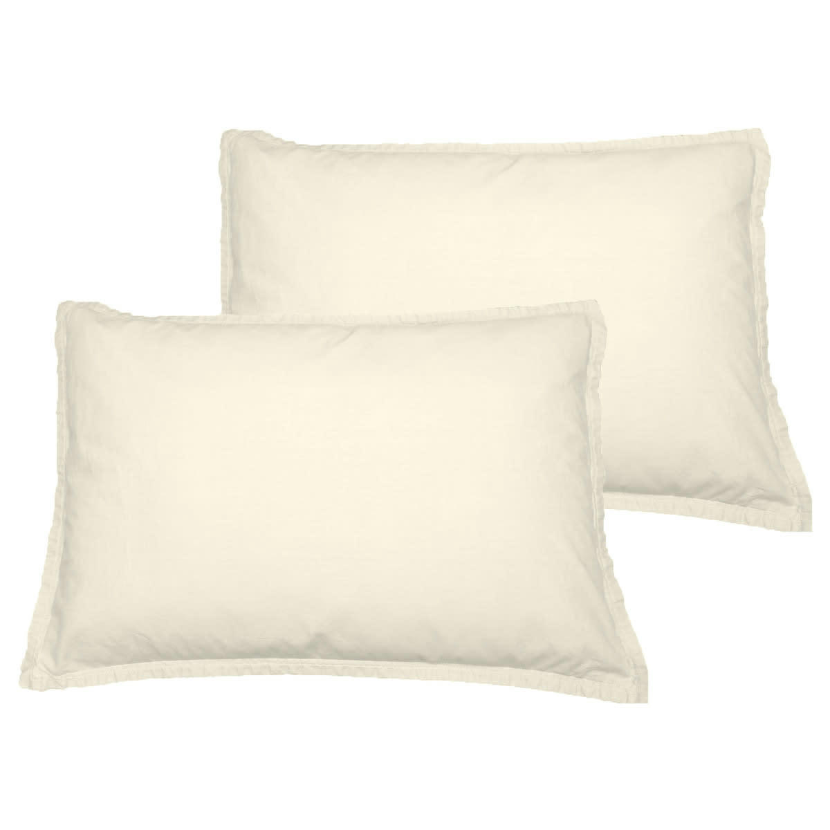 STUDIO - Lot de 2 taies d'oreiller en coton  ecru 50x70 cm