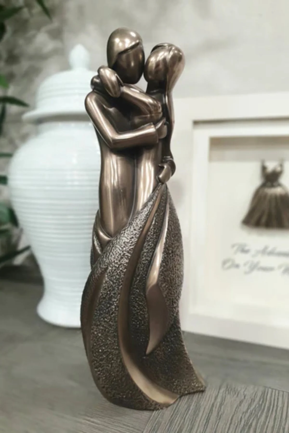 Modern Bronze Love Sculpture