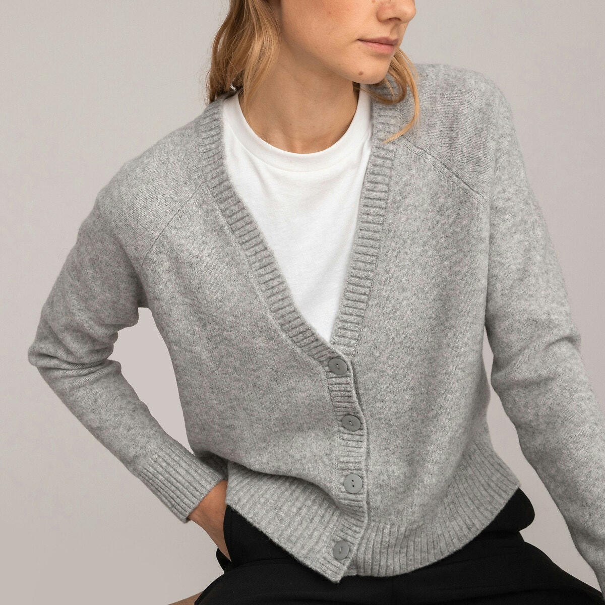 Gilet court boutonné