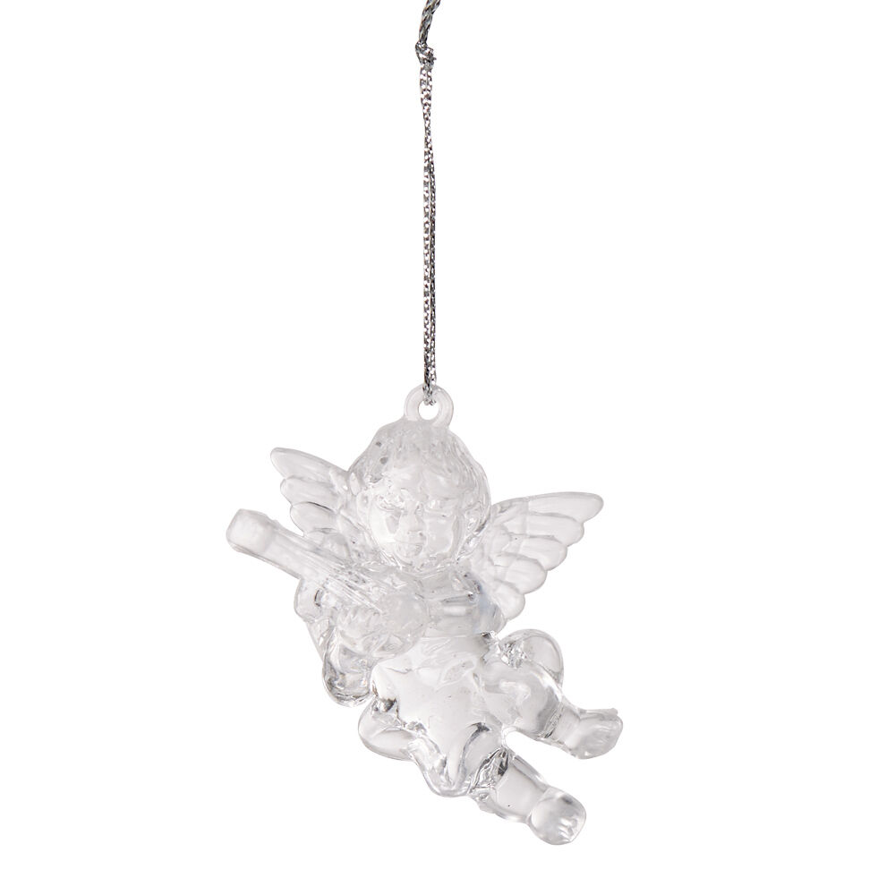 Suspension ange transparent effet glacé