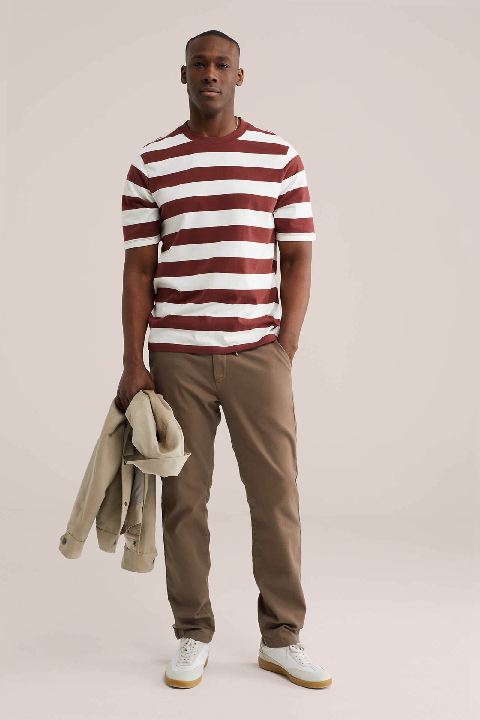 Heren relaxed fit T-shirt met streep