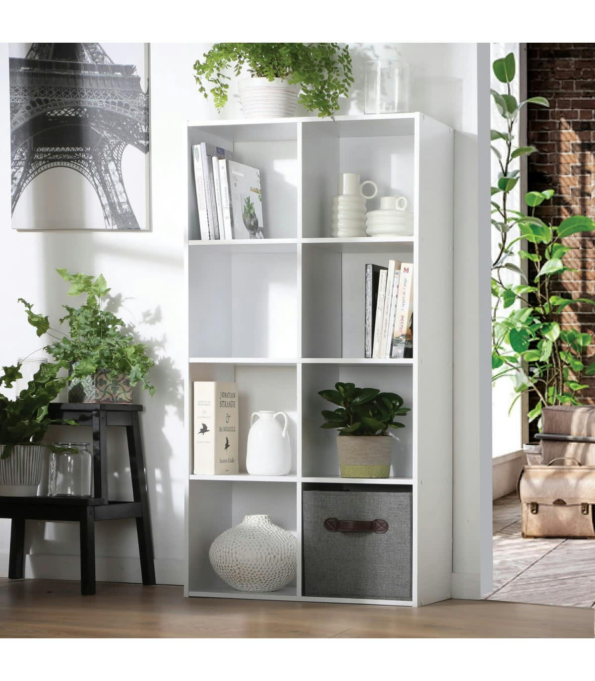 - Etagère rangement avec 8 cases - Blanc
