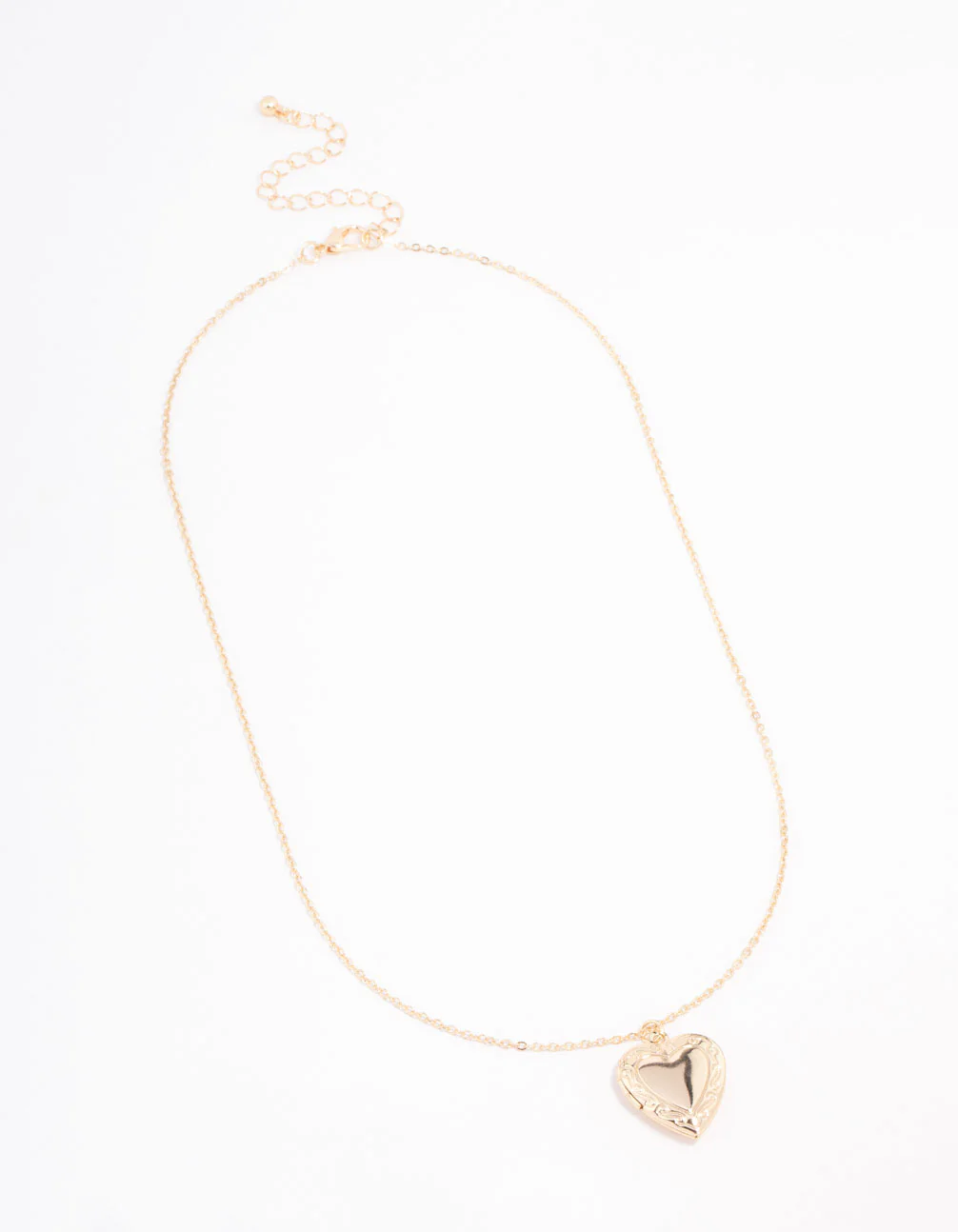 Gold Plated Detailed Heart Locket Necklace