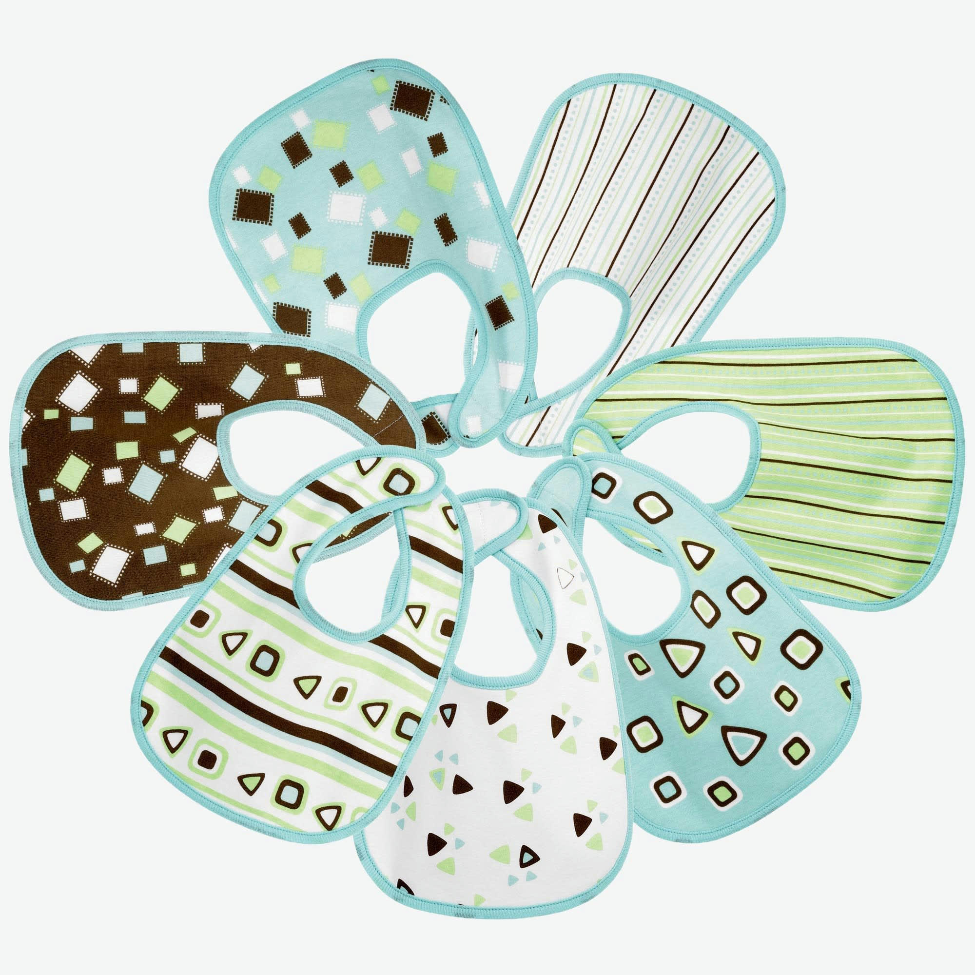 - Lot de 7 bavoirs - bleu - Modèle Seventies bébé  Vert