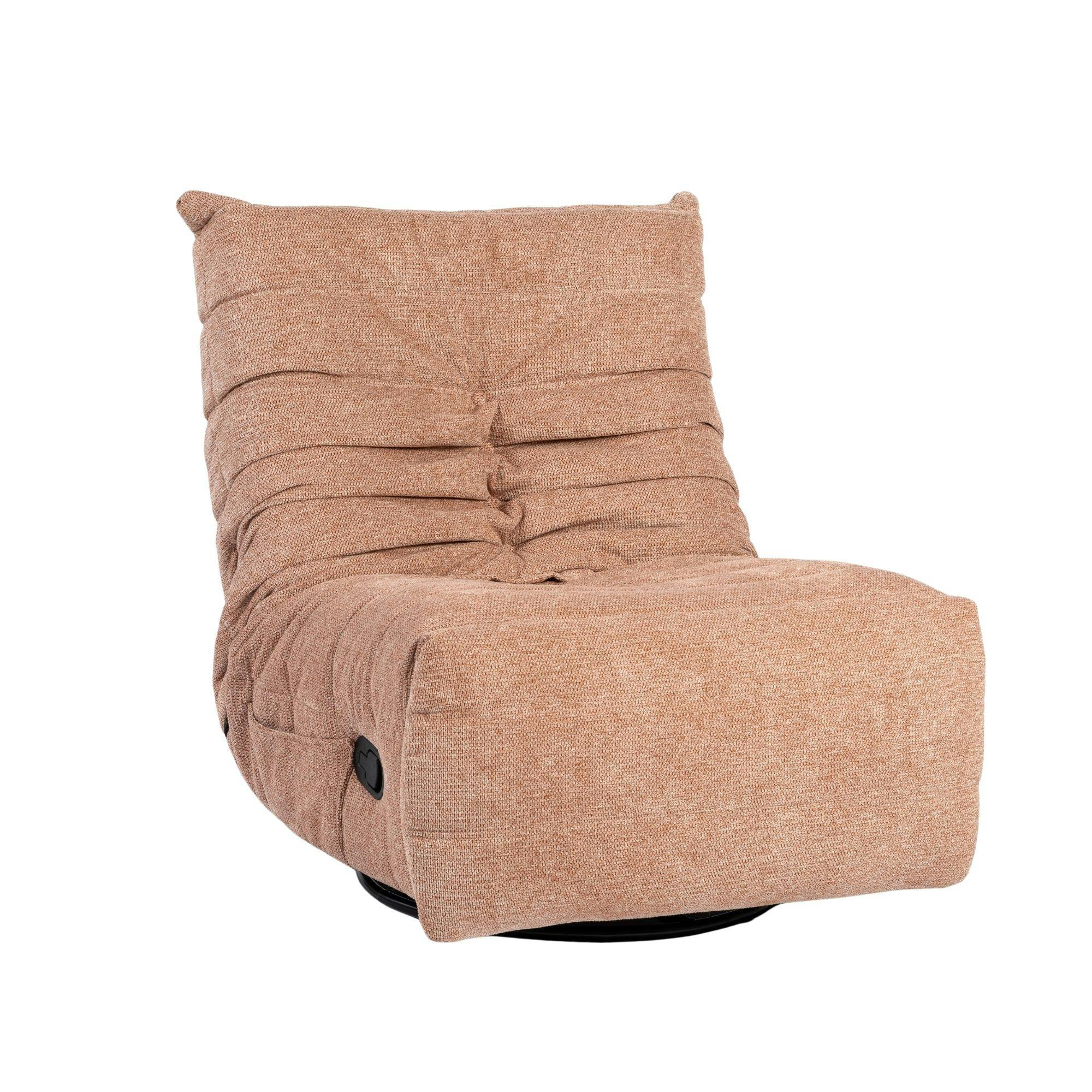 Fauteuil relax inclinable rose tissu plissé BELORA