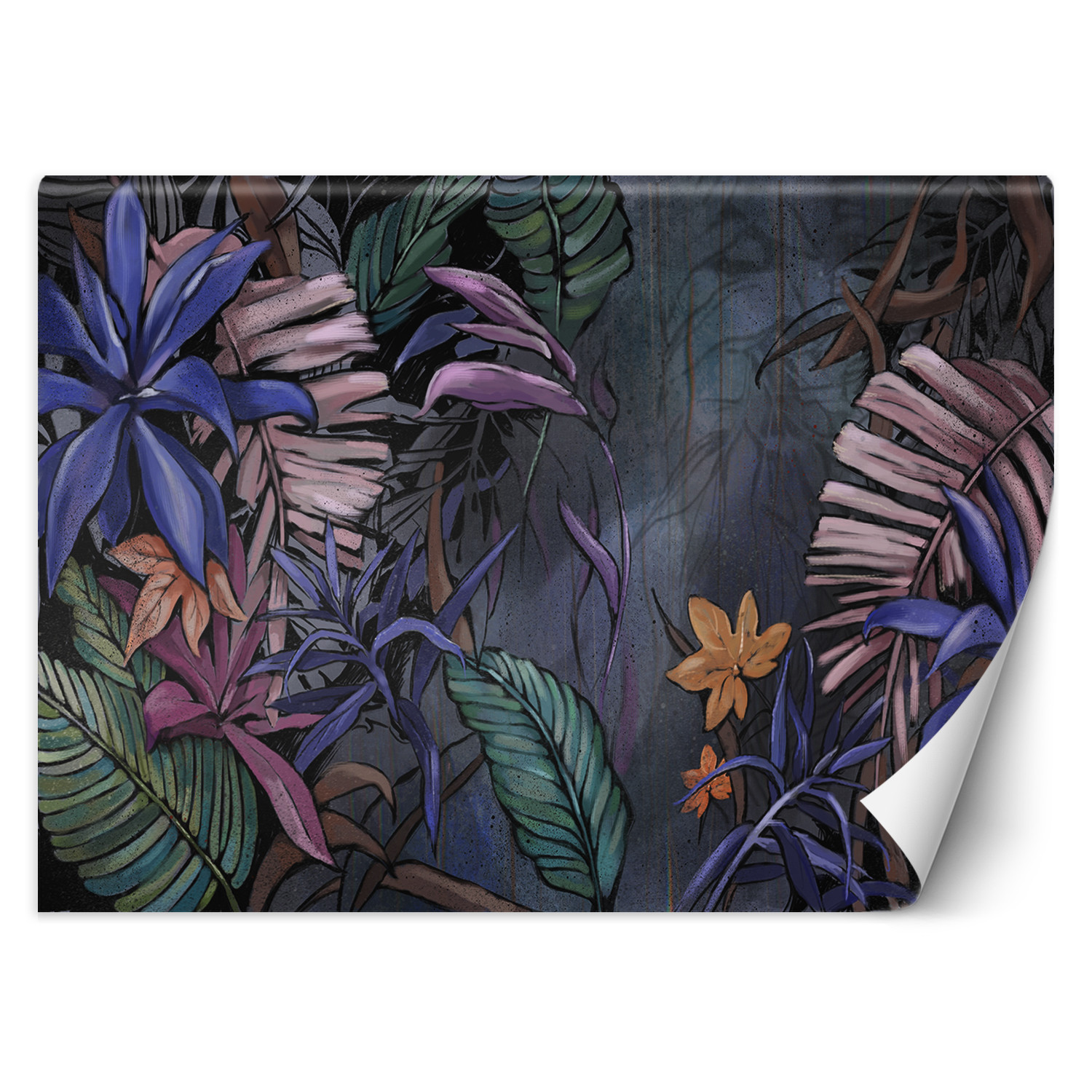 Feeby Fototapeta, Egzotyczne liście w dżungli malowane 150x105
