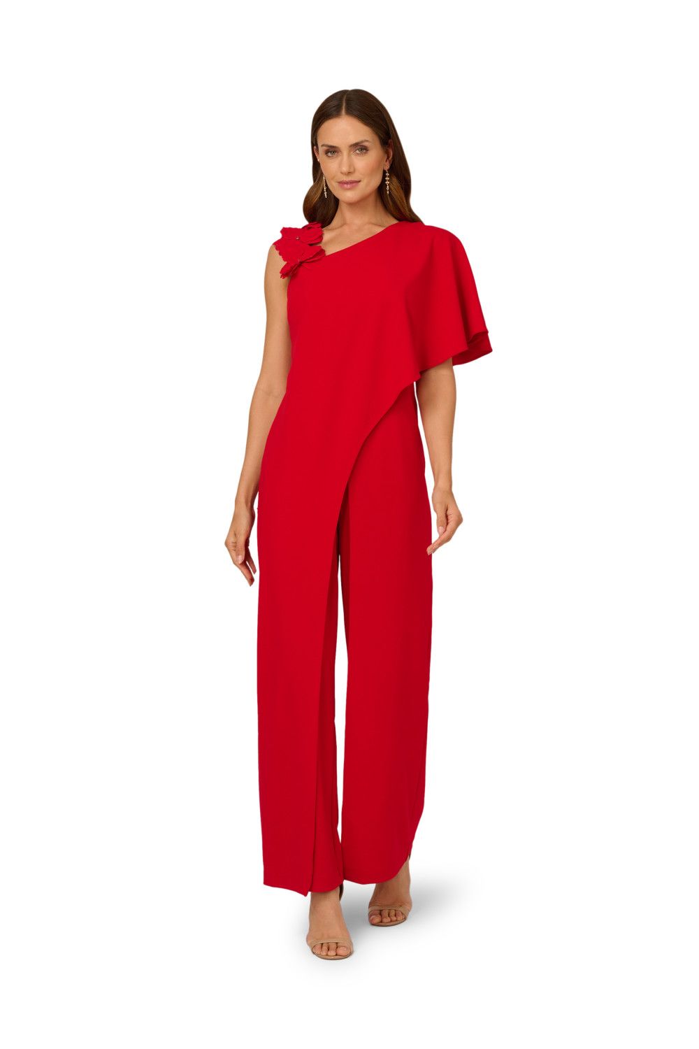 Adrianna Papell Asymmetrical Crepe Jumpsuit