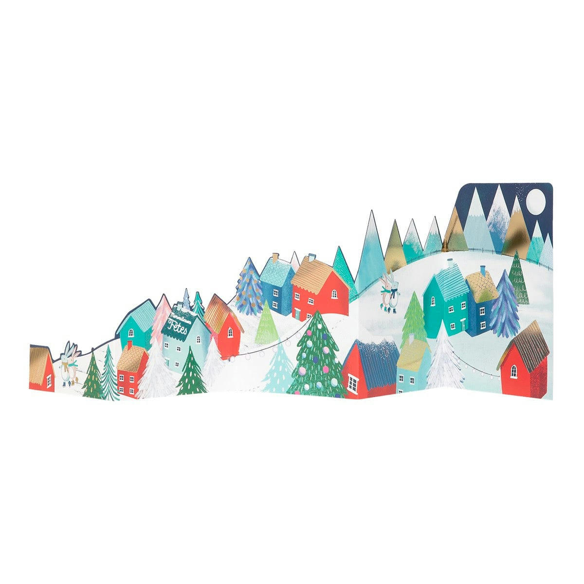 - Carte De Vœux Accordéon - Patinoire De Noël