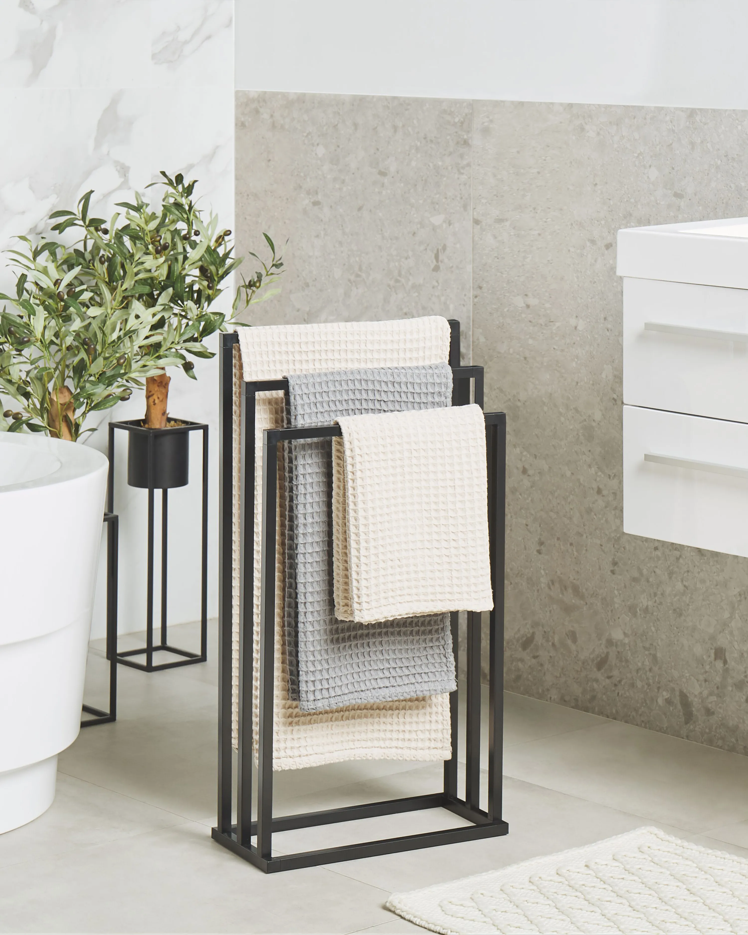 Towel Stand CHARRAS Metal Black