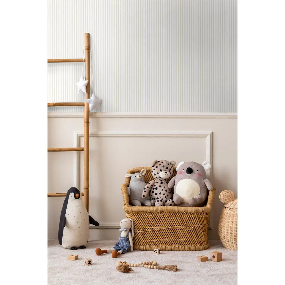 Sanders & Sanders behang strepen beige en wit - 53 cm x 10 m