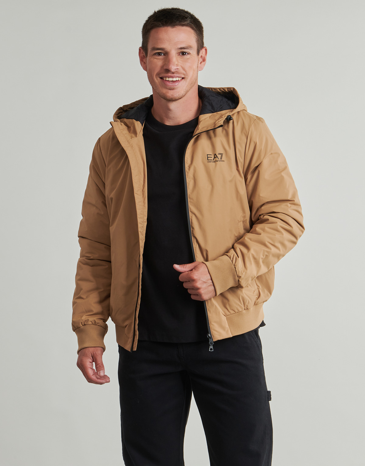 Emporio Armani EA7 - TRAIN CORE ID M HOODED PA - TRAIN CORE ID M HOODED PA - Camel