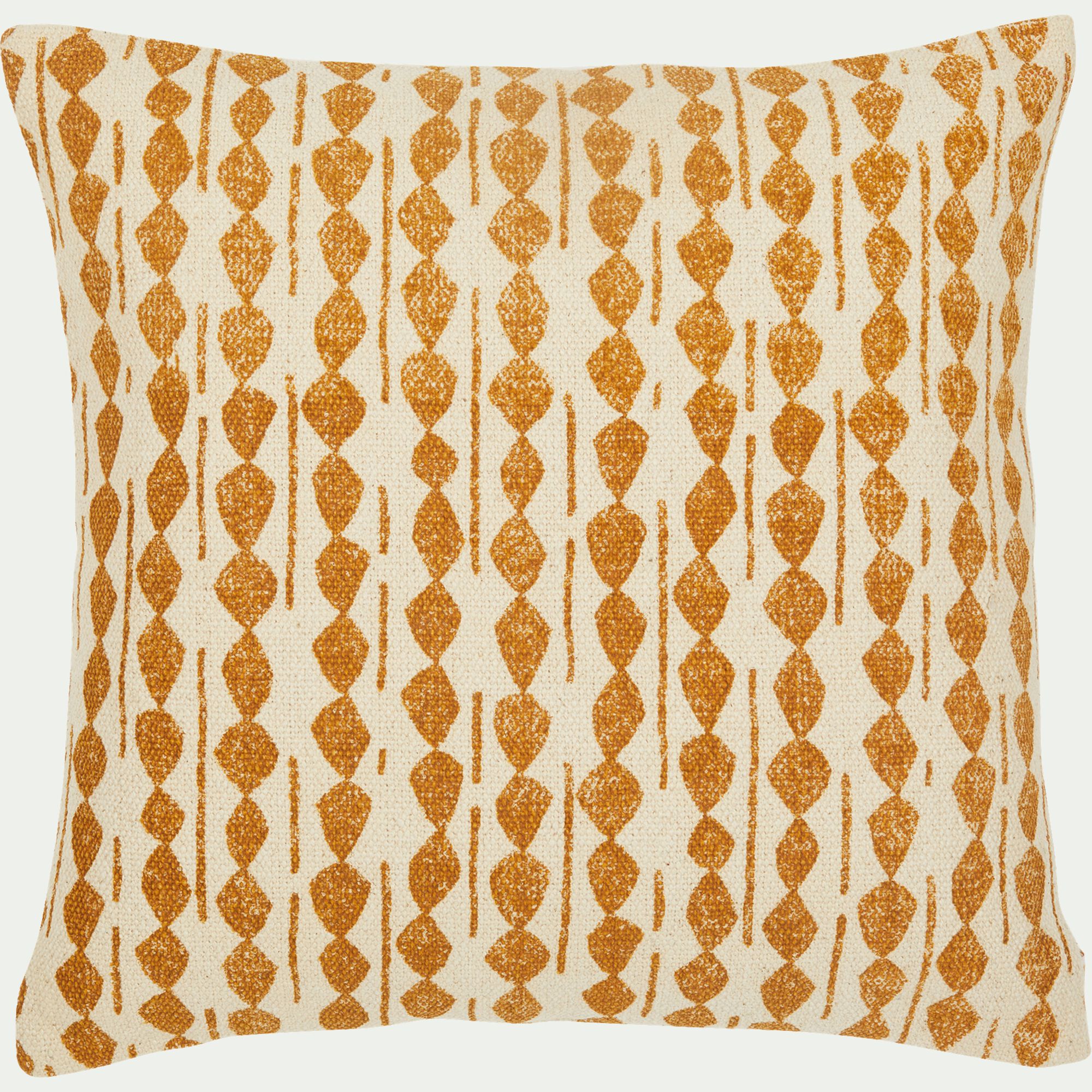 BARRAS - Coussin ethnique en coton 45x45cm - beige nèfle