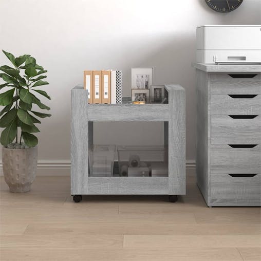 NNEVL Desk Trolley Grey Sonoma 60x45x60 cm Engineered Wood