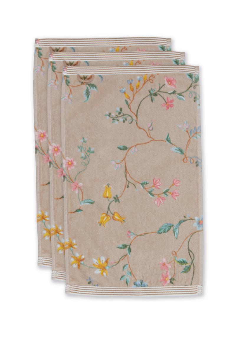 Pip Studio gastendoek Les Fleurs - 30x50 cm - khaki
