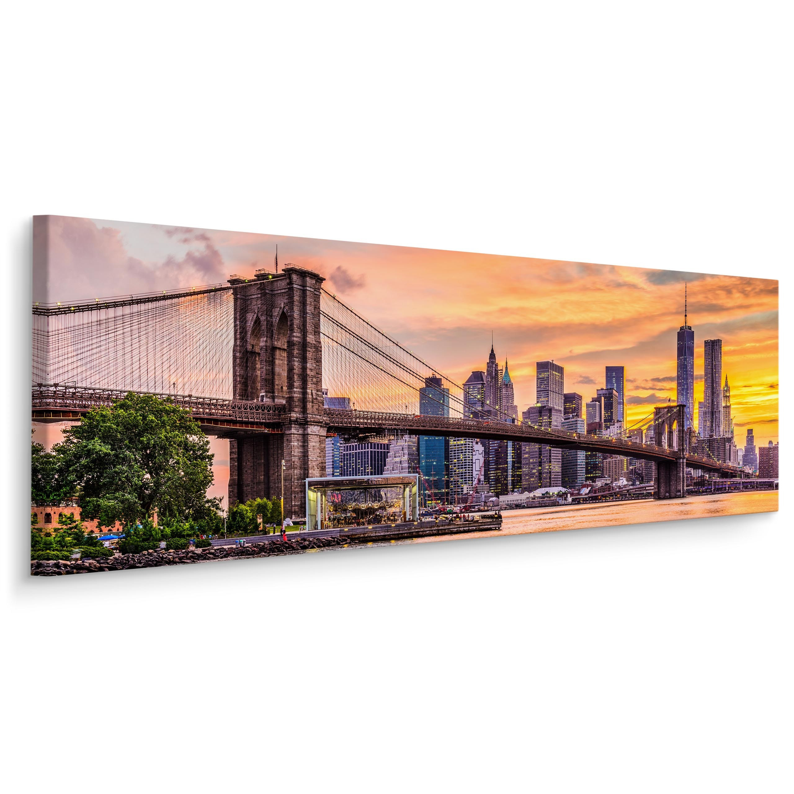 Obraz Panoramiczny Wieczorna Panorama Nowego Jorku 145x45cm
