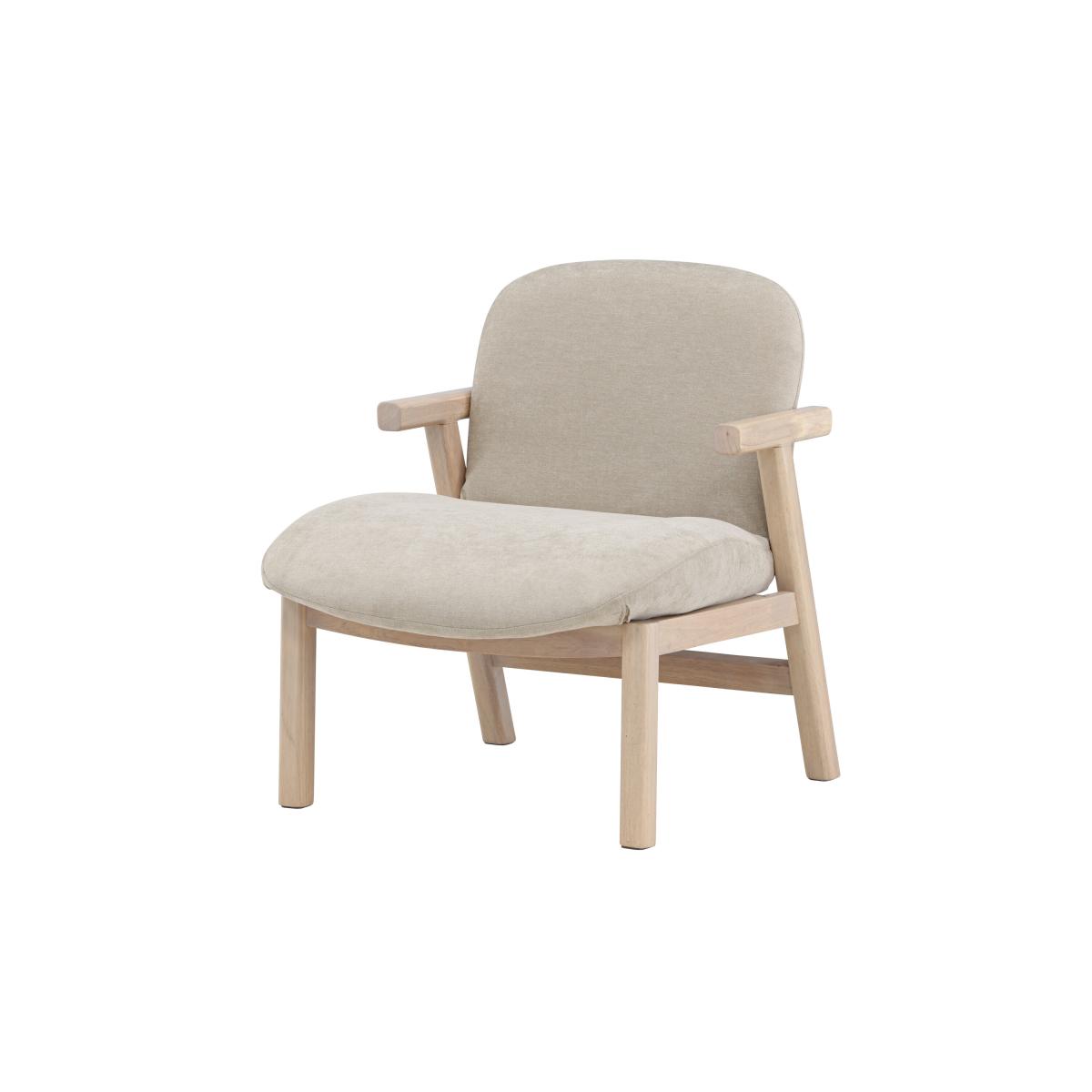 Svea - Nakamura fauteuil - rubberhout en stof - beige