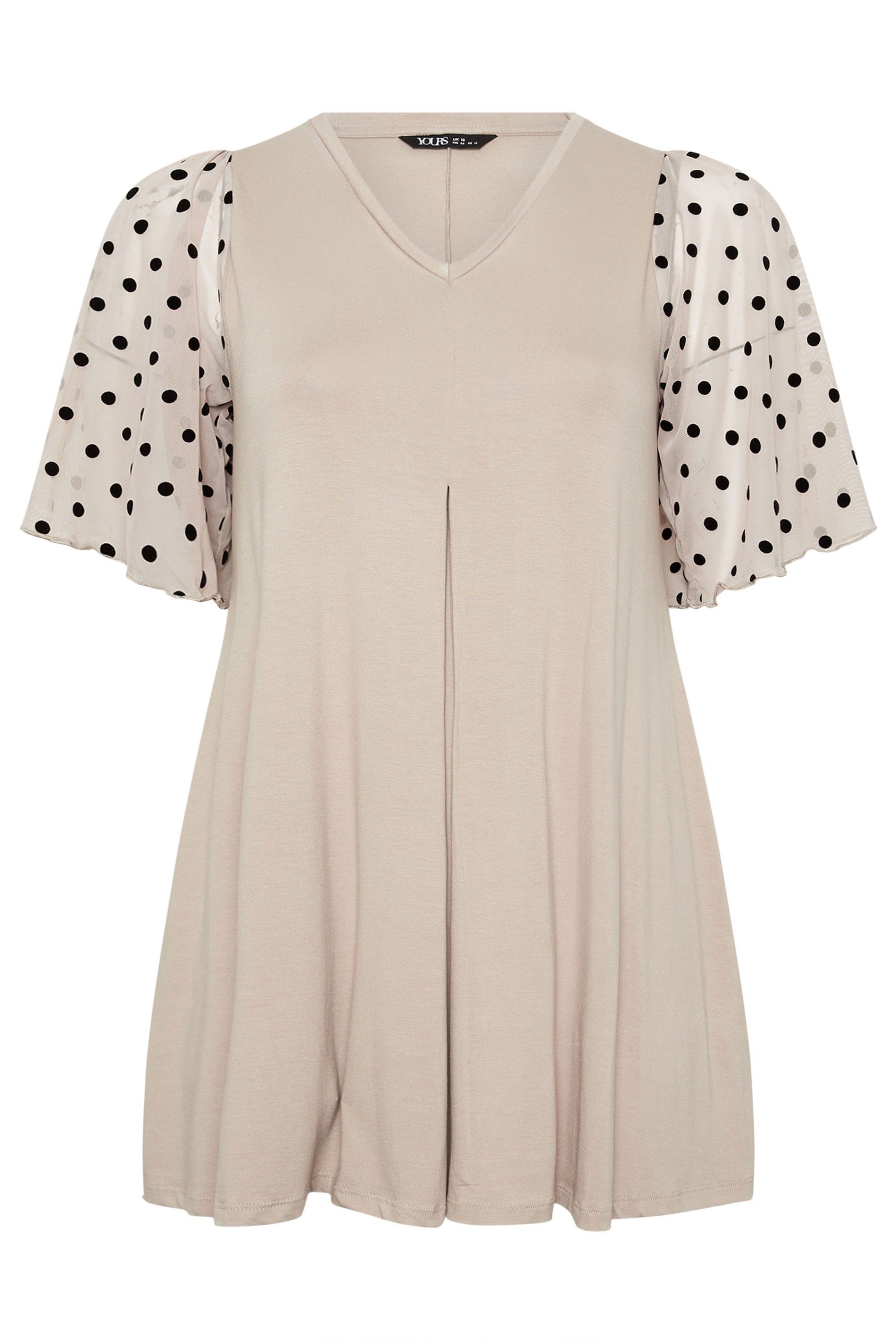 Yours Polka Dot Sleeve Top