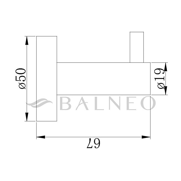 BALNEO - crochet porte-serviettes en acier inox noir - crochet de salle de bain QUBE inoxydable - patère murale pour salle de bain