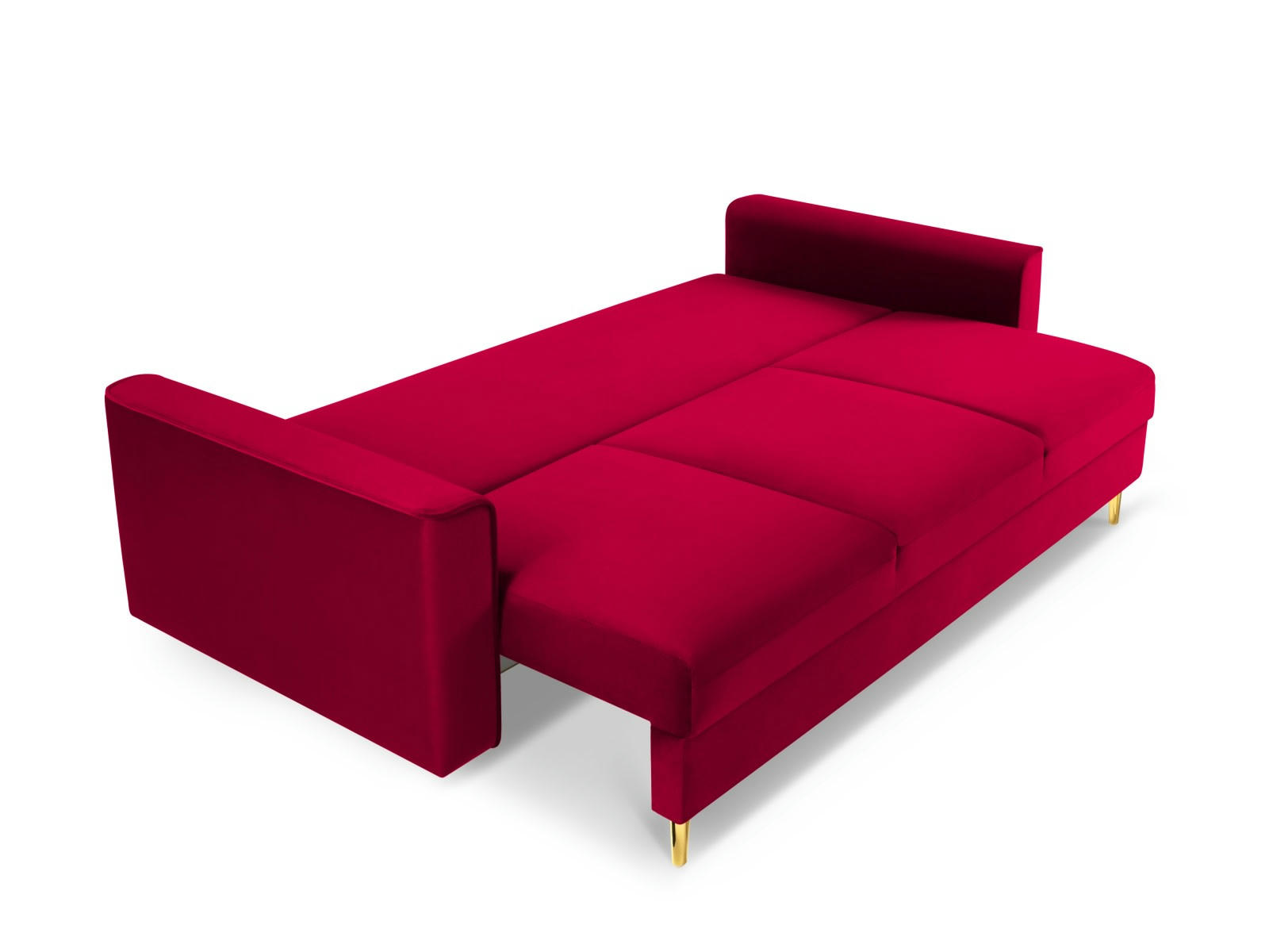 LEONA - Canapé 3 places en velours rouge