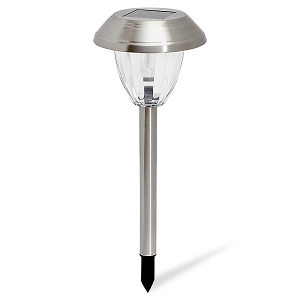 Balise extérieure solaire Kitmat Led intégrée 15 lm 0,02 W IP44 GoodHome chrome vendue par 4 pièces