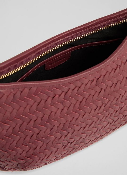 Harley Burgundy Weave Crossbody Bag