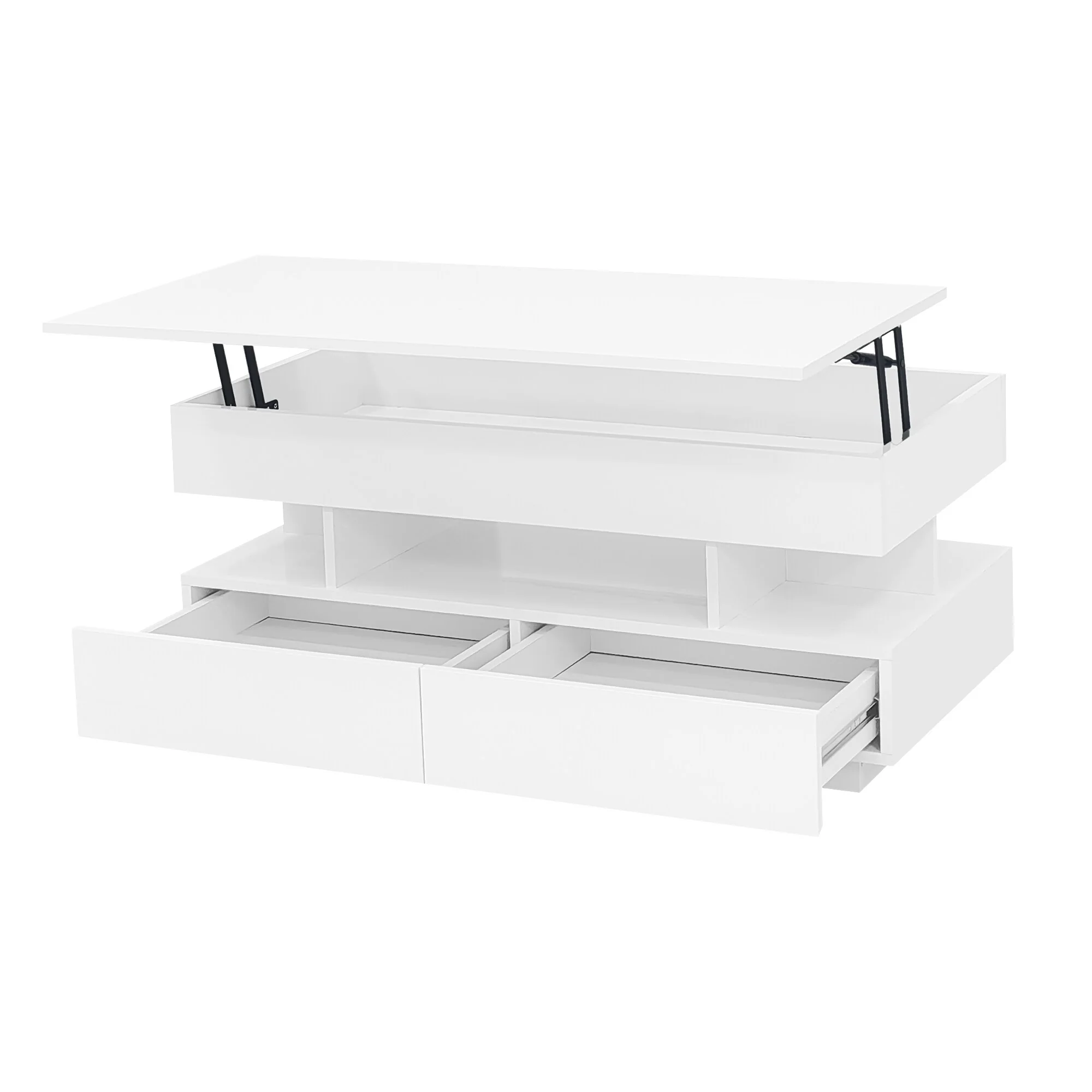 39x19'' Lift-Top Coffee Table with 2 Drawers for Living Room