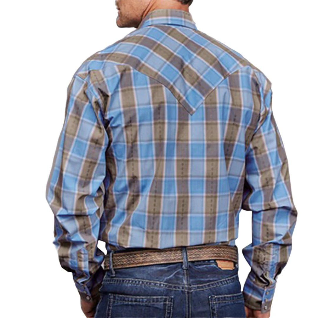 Мужская рубашка Stetson из шамбре в клетку ?добби?.