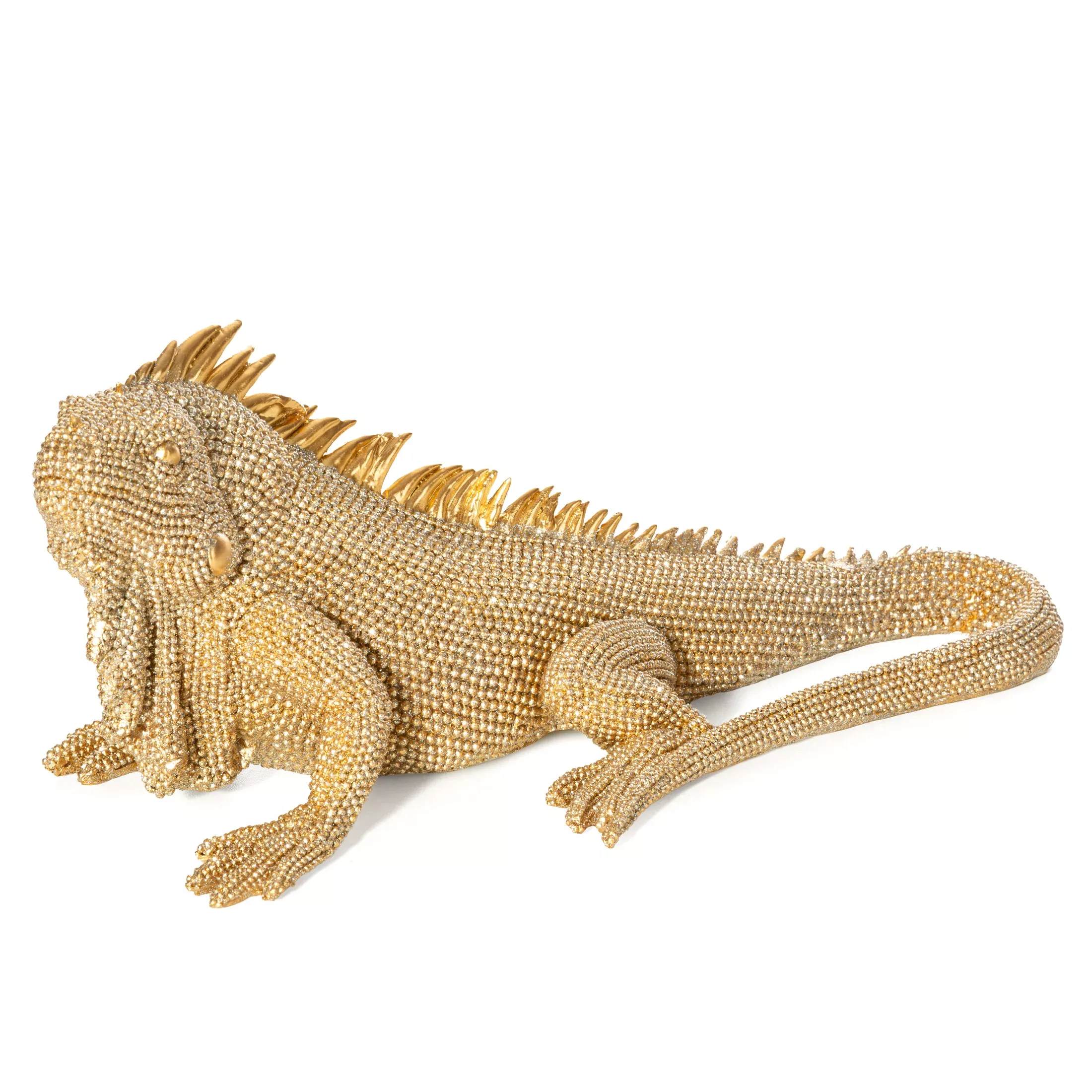 Figurka złota iguanao drobnym strukturalnym wzorze 31x15x12 cm ELDO 2