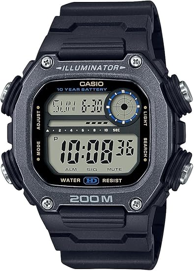 Casio DW291H Series | Men’s Digital Watch | 200 Meter Water Resistance | Multi Alarms | 100 SEC Stopwatch | Countdown Timer | World Map for World Time | LED Light | LC Display | 10 Yr Battery