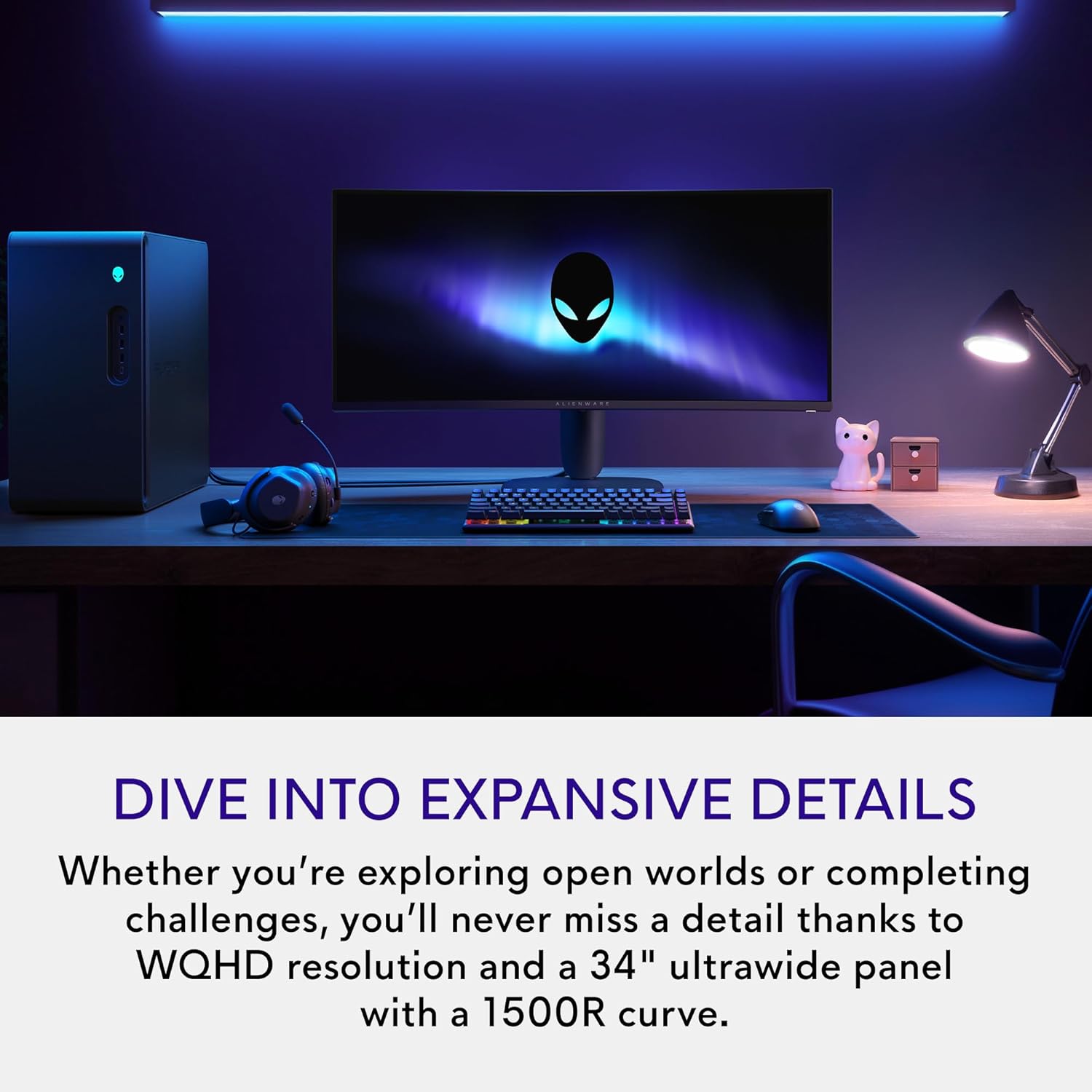 Alienware 34 Curved Gaming Monitor – AW3425DWM - 34-inch WQHD 180Hz 1ms Display  1500R  AMD FreeSync Premium  VESA AdaptiveSync.