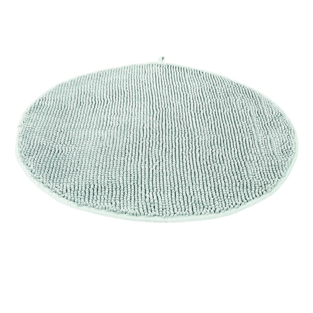 Tapis de bain chenille rond Ø70cm polyester blanc