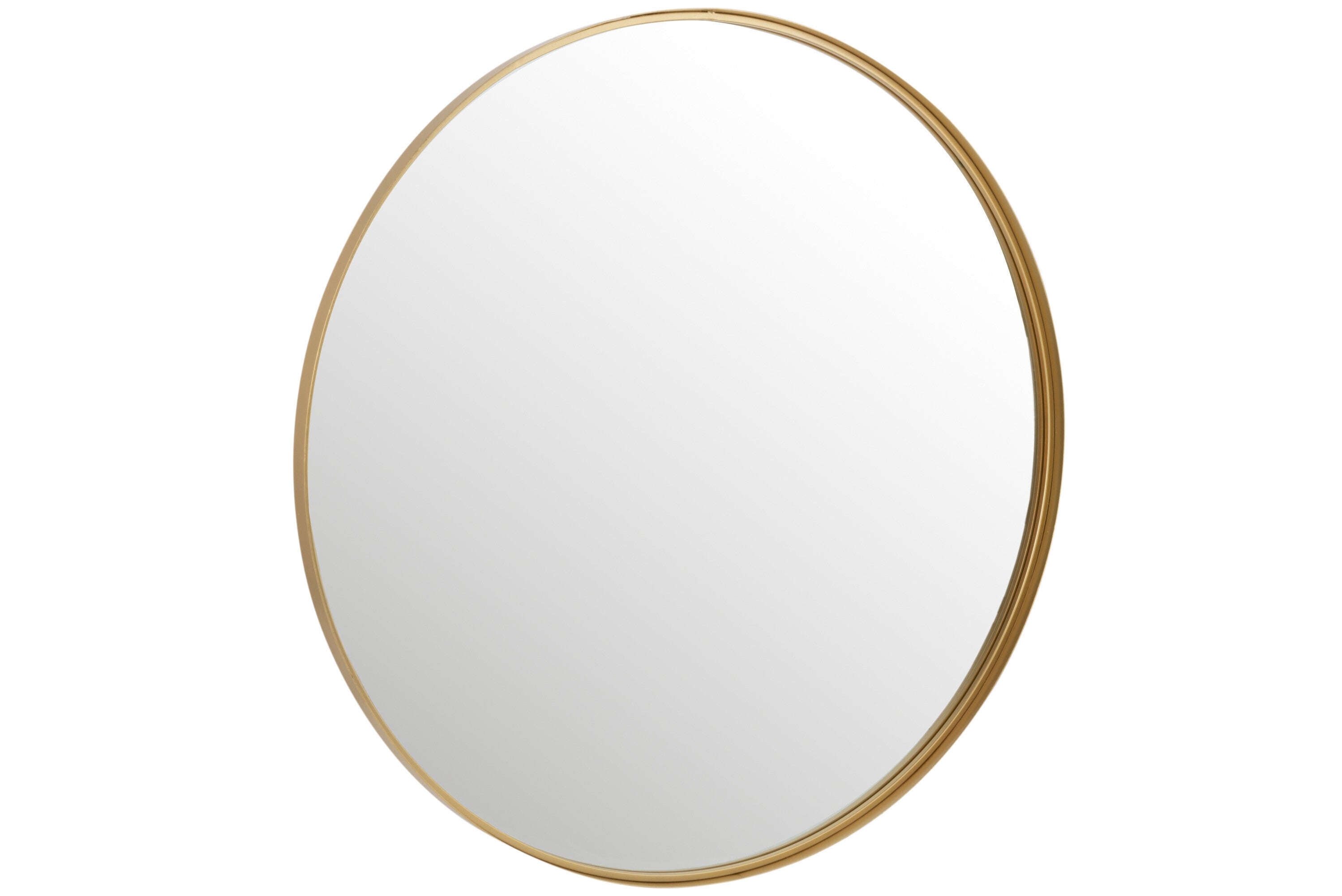 J-Line spiegel Rond Hoge Rand - metaal glas - goud - large - Ø 110 cm