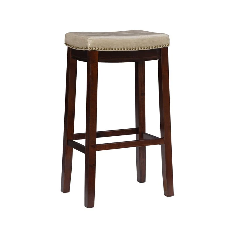 Linon Willamette Beige Faux Leather 32-inch Bar Stool