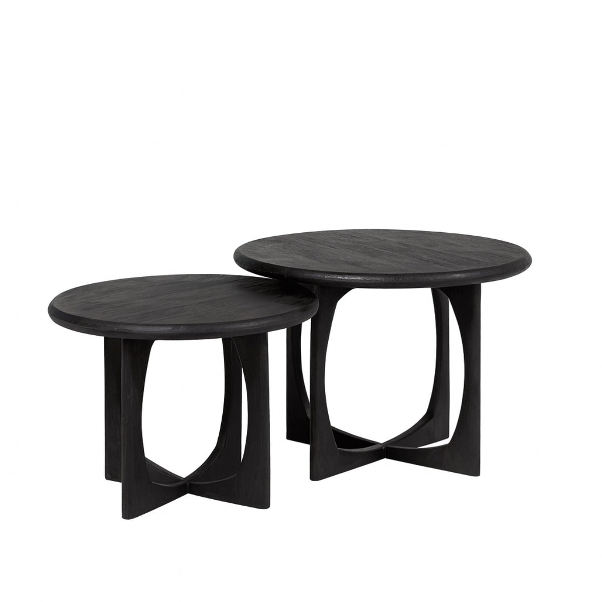 StarFurn Salontafel Milou - Rond Zwart Hout - 70x70x50cm