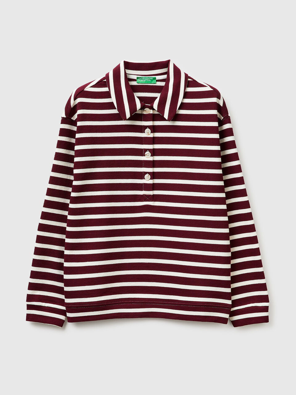 Striped sweatshirt polo shirt