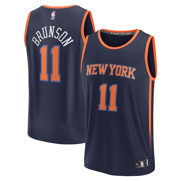 Jalen Brunson New York Knicks  Fast Break Replica Player Jersey - Statement Edition - Navy